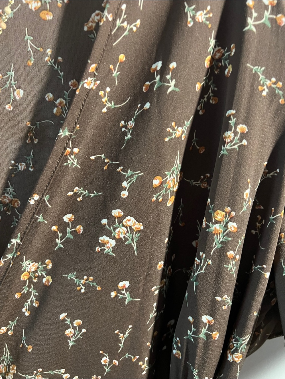 SHEIN Curve Brown Floral V-Neck Maxi - Picture 7 of 8